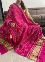 Silk Hot Pink Casual Wear Bandhani Print Dupatta